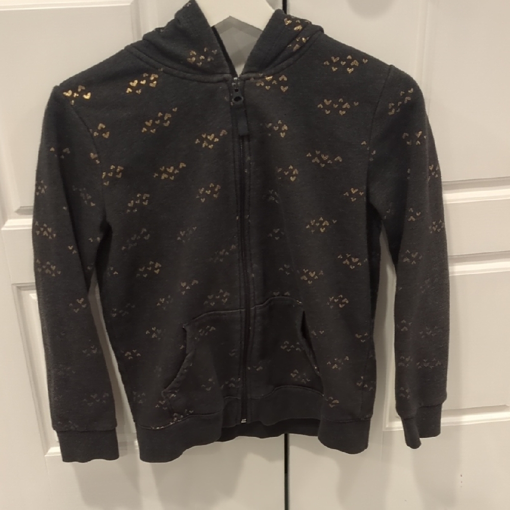 Cat & Jack Dark Gray Hoodie with Gold Accents